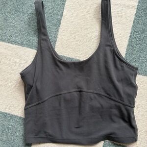 Dark Gray Sleeveless Crop Top